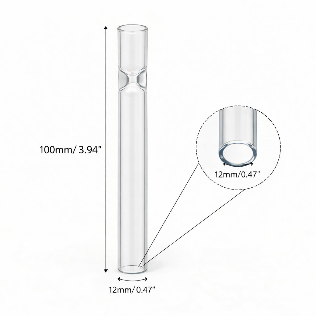 Borosilicate Glass Straight Tubes – 9PCS, 4 Inch Lab Glass Tubing, 12mm OD, 2mm Wall