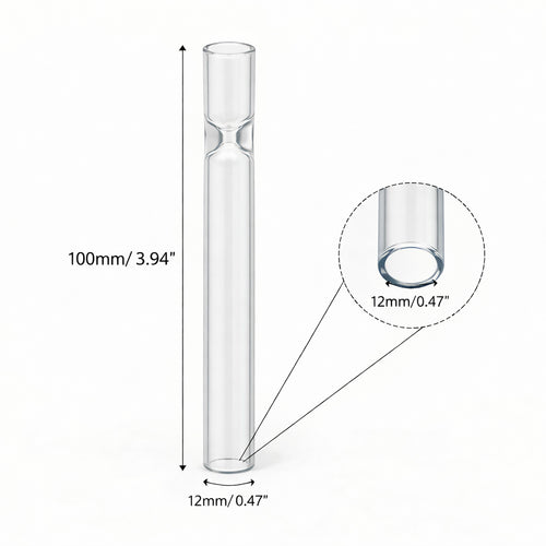 Borosilicate Glass Straight Tubes – 9PCS, 4 Inch Lab Glass Tubing, 12mm OD, 2mm Wall