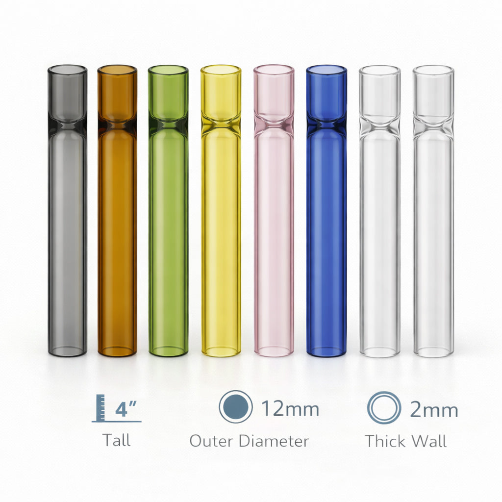 Borosilicate Glass Straight Tubes – 9PCS, 4 Inch Lab Glass Tubing, 12mm OD, 2mm Wall
